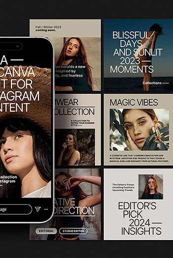 Plantilla de Photoshop para crear Posts & Stories