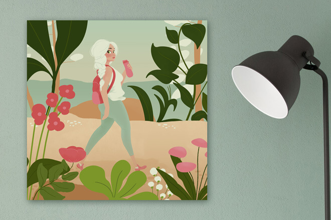 Ilustración con plantas y vegetación